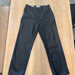 Women Faux Leather Black Pants